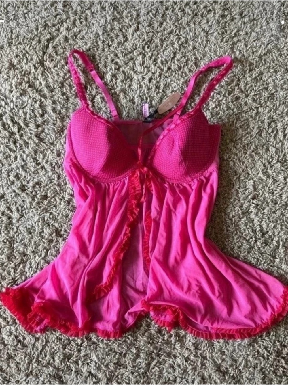 vintage victoria’s secret pink lingerie top